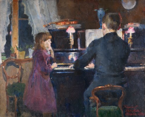Big brother playing, 1890, Harriet Backer