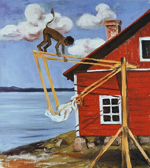 Devil on a Swing, 1907, Hugo Simberg