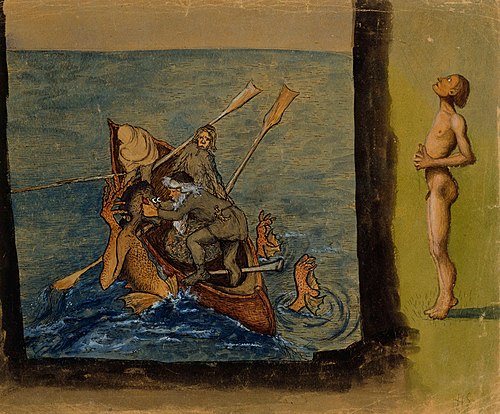 Väinämöinen and Ikiturso, 1897, Hugo Simberg