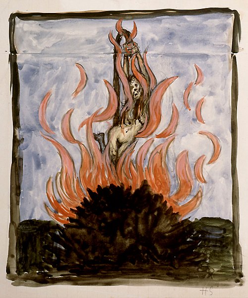 The witch at the stake, , Hugo Simberg