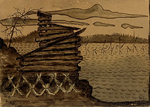 Nuottakota, 1895, Hugo Simberg