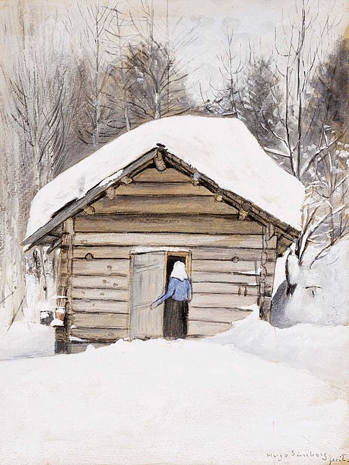 Old Woman at the Sauna Door, , Hugo Simberg