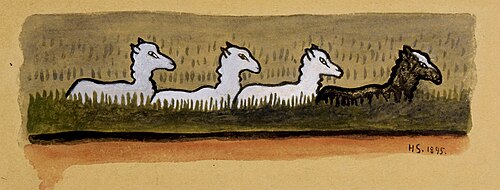 Sheep in Line, 1895, Hugo Simberg