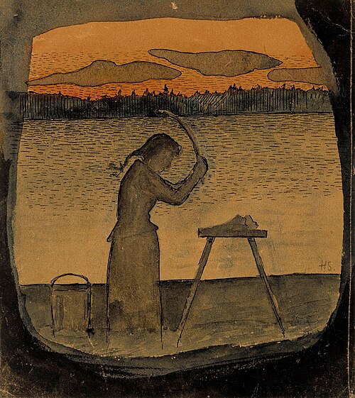 Doing the Laundry, 1895, Hugo Simberg