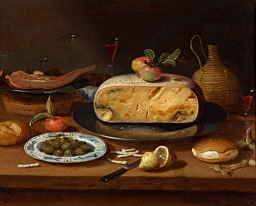 Still Life with Cheese, 1650, Jan van Kessel