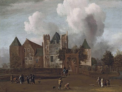 A view of Purmerend Castle, near Monnickendam, Waterland, 1664, Jan van Kessel