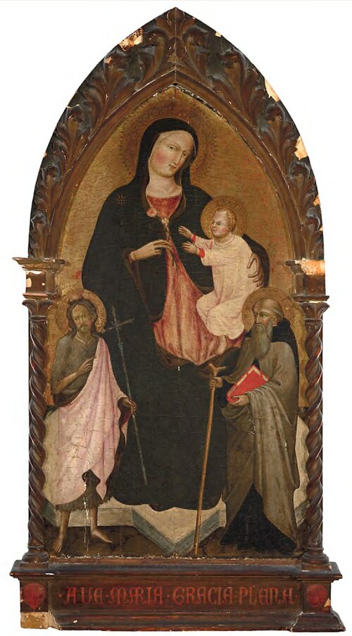 Virgin and Child with Saints John the Baptist and Anthony Abbot, 1412, Jacopo Torni