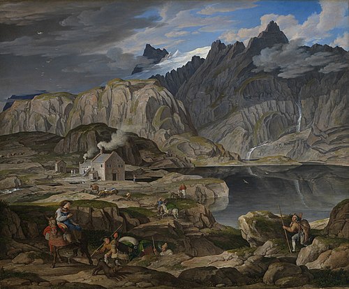 Das Hospiz auf dem Grimselpass, 1813, Joseph Anton Koch