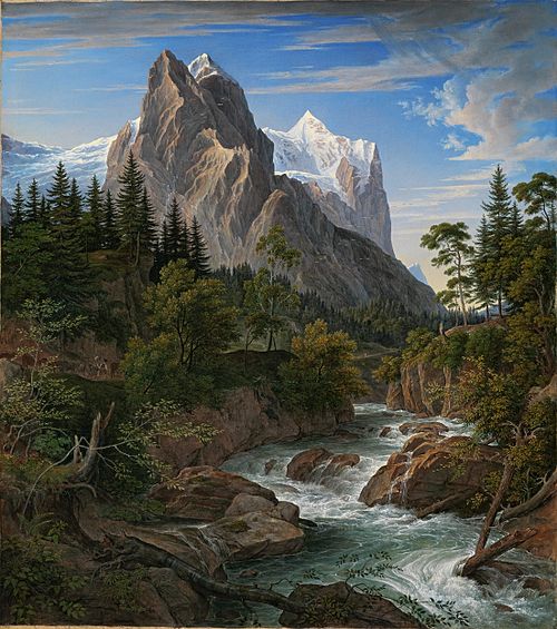 Das Wetterhorn mit dem Reichenbachtal, 1824, Joseph Anton Koch