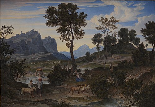 Landscape from Civitella near Olevano, 1823, Joseph Anton Koch