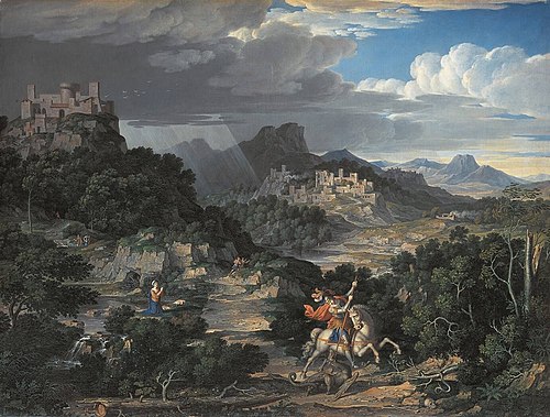 Paisagem heróica com São Jorge, 1807, Joseph Anton Koch