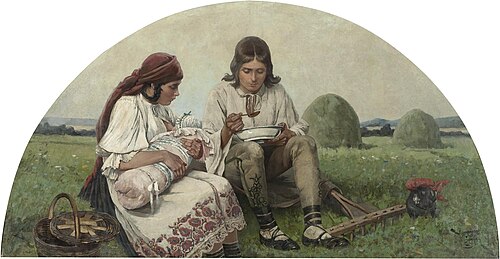 Rest from the harvest, 1910, Jaroslav Věšín