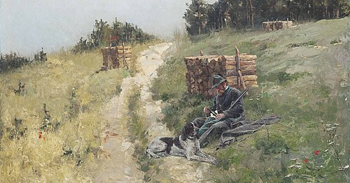 A hunter taking refreshment, 1892, Jaroslav Věšín