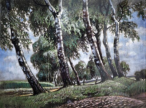 Birken am Feldrain, 1917, Albert König