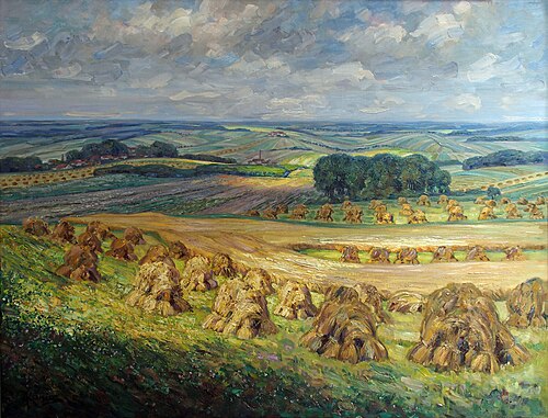 Erntelandschaft im Vorharz, 1920, Albert König