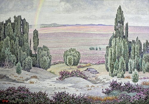 Heidelandschaft mit Regenbogen, 1921, Albert König