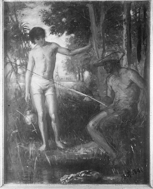 Fischer und Knabe, 1884, Albert Lang