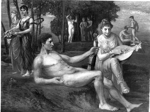 Die Musik (Arkadische Szene), 1892, Albert Lang