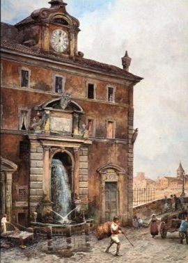 Fontana di Ponte Sisto a Via Giulia in Rome, 1880, Ettore Roesler Franz