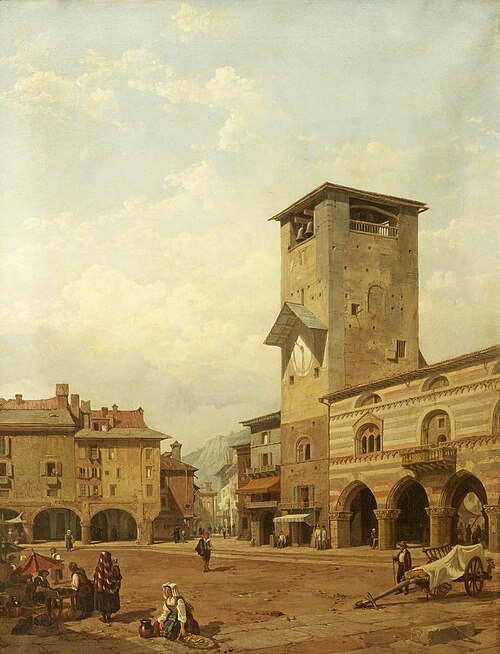 The Broletto, Como, 1858, George Clarkson Stanfield