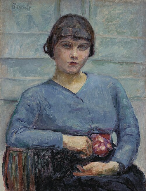 Girl in blue, with rose, 1916, Pierre Bonnard