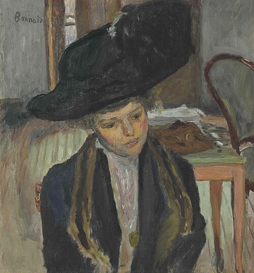 Jeune femme au chapeau noir, 1910, Pierre Bonnard