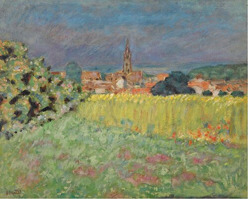 LE CHAMP DE BLÉ DEVANT L'ÉGLISE, 1907, Pierre Bonnard