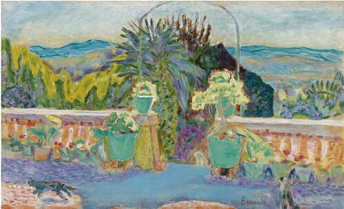 LES POTS VERTS SUR LA TERRASSE, 1912, Pierre Bonnard