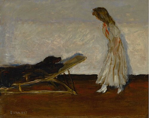 MARTHE ET LE CHIEN BLACK, 1905, Pierre Bonnard