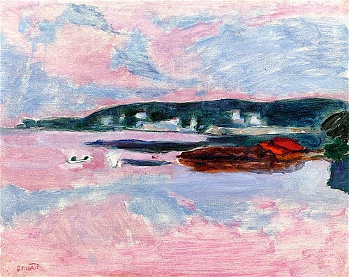 By the Sea with Red Roofs (study), 1947, Pierre Bonnard
