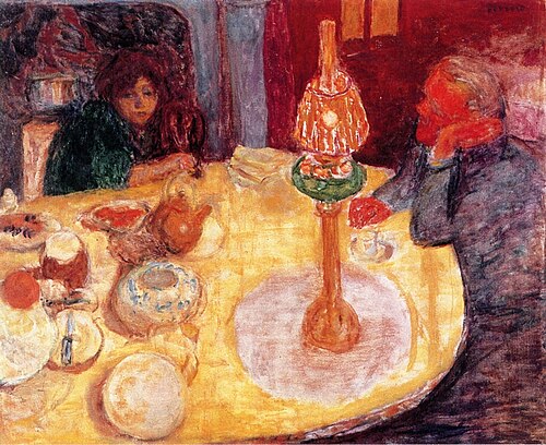 La Soirée sous la lampe, 1921, Pierre Bonnard