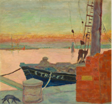 The Barge 'St. Tropez' in the Harbor of Cannes, 1926, Pierre Bonnard