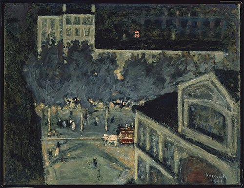 Paris Boulevard at Night, 1900, Pierre Bonnard
