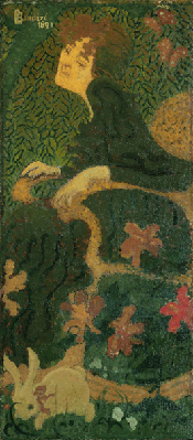 Young Girl Sitting with a Rabbit, 1891, Pierre Bonnard