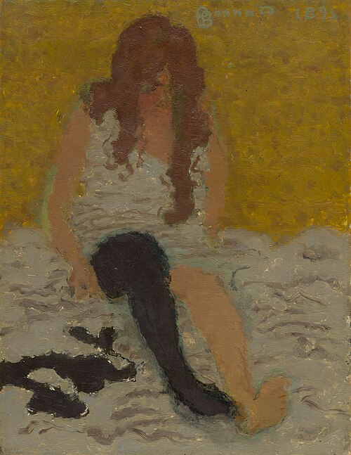 Woman Putting on Her Stockings, 1893, Pierre Bonnard