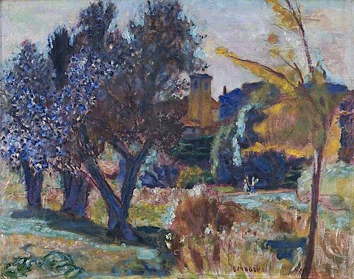 Landscape with Olive Trees and a Chapel, 1924, Pierre Bonnard