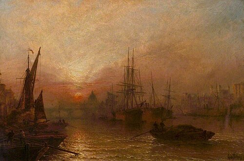 The Pool of the Thames, over London's Silent Highway, 1890, Claude Thomas Stanfield Moore