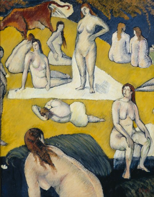 Baigneuses à la vache rouge, 1889, Émile Bernard