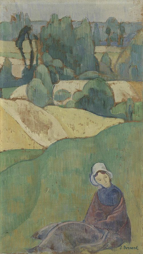 Woman Sitting in a Field: Brittany, 1890, Émile Bernard