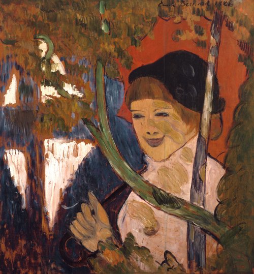 Breton Girl with a Red Umbrella, 1888, Émile Bernard