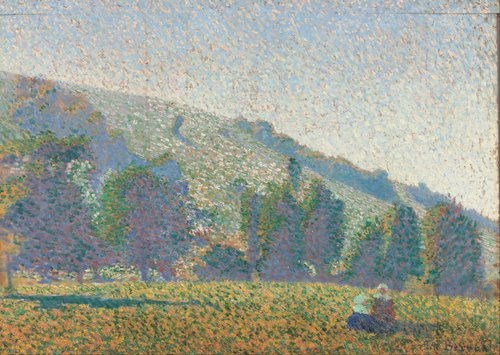 Two Breton women in a meadow, 1886, Émile Bernard
