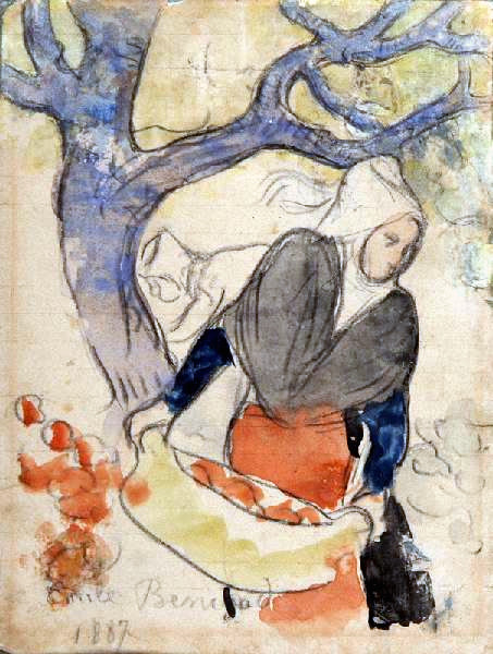 la récolte des pommes, 1887, Émile Bernard