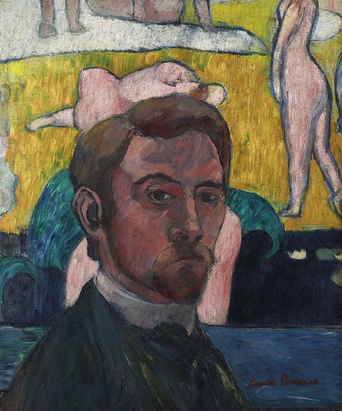 Autoportrait au tableau « Baigneuses à la vache rouge », 1889, Émile Bernard