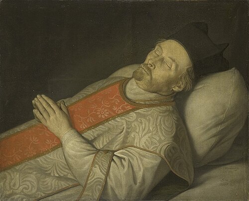 Johannes Puttkammer (1600-71). Licentiate in theology at the university of Utrecht, on his deathbed, 1671, Hendrick Bloemaert