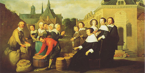 Yearly food distribution to the poor of Utrecht by Maria van Pallaes, 1657, Hendrick Bloemaert