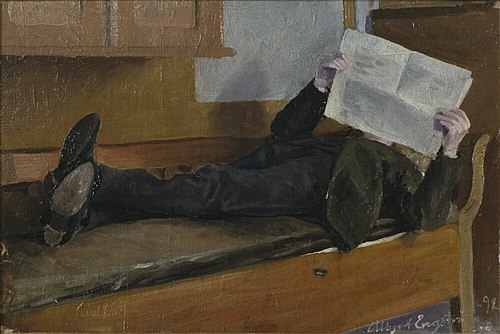 The Artist's Father, Reading a Newspaper, 1892, Albert Engström
