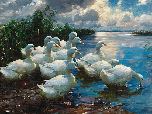 Ducks by a lake, 1932, Alexander Koester