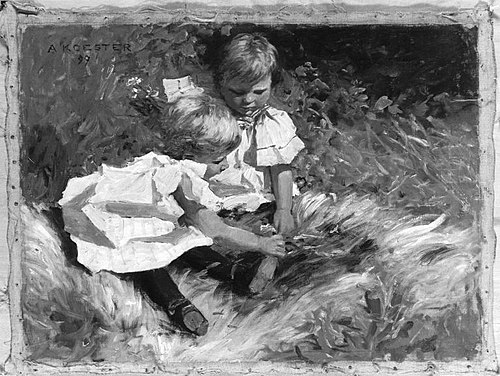 Bernhard und Else, spielend, 1897, Alexander Koester