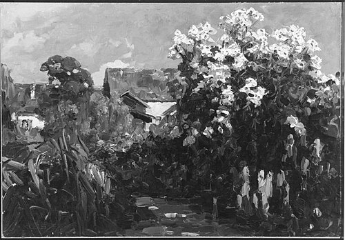 Garten in Dießen, mit Sonne, 1922, Alexander Koester