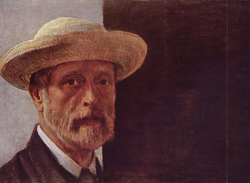 Autoportrait au chapeau de paille, 1867, Barthélemy Menn